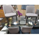 A MODERN SET OF SIX UPHOLSTERED DINING CHAIRS