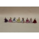 A COLLECTION OF EIGHT MINIATURE ROYAL DOULTON FIGURINES