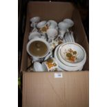 A BOX OF MIDWINTER TEA AND DINNERWARE