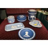 SIX PIECES OF WEDGWOOD JASPERWARE