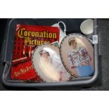 A BOX OF COMMEMORATIVE CERAMICS TO INCLUDE ROYAL DOULTON ETC.