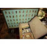 A COLLECTION OF CIGARETTE CARD ALBUMS TOGETHER WITH LOOSE CARDS AND A FRAMED AND GLAZED SET OF