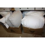 TWO BOXES OF MODERN EX SHOW HOME BEDDING TO INCLUDE PILLOWS
