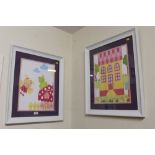 A PAIR OF MODERN FRAMED AND GLAZED CHILDRENS BEDROOM / NURSERY PRINTS (2)