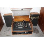 A DYNATRON TRANSPOWER SRX26 WITH GARRARD RECORD DECK AND SPEAKERS, WITH A PAIR OF BANG & OLUFSEN