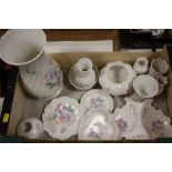 A TRAY OF AYNSLEY LITTLE SWEETHEART PATTERN CERAMICS