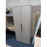 A MODERN TWO DOOR WARDROBE H 184 cm, W 80 cm