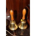 TWO VINTAGE BRASS ARP BELLS