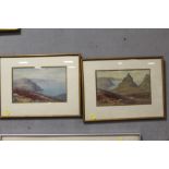 A PAIR OF FRAMED AND GLAZED WATERCOLOURS DEPICTING RURAL COASTAL SCENES