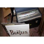 A CASE OF LP RECORDS TO INCLUDE THE BEATLES, SHIRLEY BASSEY ETC.