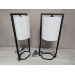 A PAIR OF MODERN TABLE LAMPS WITH SHADES H 60 cm (2)