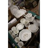 TWO TRAYS OF JOHNSON BROS ETERNAL BEAU DINNERWARE