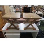 A PAIR OF MODERN LIMED EFFECT LAMP TABLES H 50 cm