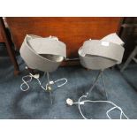 AN UNUSUAL PAIR OF MODERN TABLE LAMPS H 55 cm