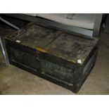 A VINTAGE WOODEN TRUNK A/F