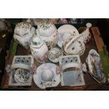 A TRAY OF AYNSLEY PEMBROKE AND OTHER CERAMICS ETC.