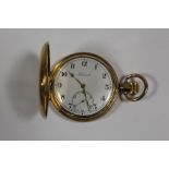 A GOLD PLATED FULL HUNTER FEDERAL POCKET WATCH