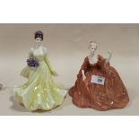 TWO COALPORT LADY FIGURES ADELEINE AND DEAREST IRIS