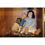 A GERMAN TREBOR BISQUE HEADED COMPOSITION DOLL, IMPRESSED GERMANY 22 P.6.M., HEIGHT 60 CM,