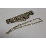 A HALLMARKED SILVER BRACELET TOGETHER WITH A SILVER CURB LINK BRACELET, APPROX WEIGHT 22.7G