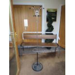 A RETRO CHROMED HAT / COAT STAND, H 161 cm