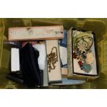 A LARGE BOX OF ASSORTED COSTUME JEWELLERY