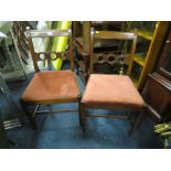 A PAIR OF ANTIQUE MAHOGANY DINING CHAIRS