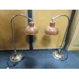 A LARGE PAIR OF MODERN CHROMED TABLE LAMPS, H 71 cm (2)