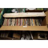 A BOX OF 7" SINGLES TO INCLUDE MOSTLY 1980'S EXAMPLES