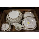 A TRAY OF LOSOL WARE GILDED DINNER WARE