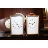 TWO BRASS METAMEC CARRIAGE CLOCKS