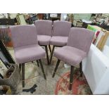 A SET OF FOUR MODERN UPHOLSTERED SWIVEL BAR STOOLS