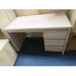 A MODERN SINGLE PEDESTAL DESK, H 76 cm, W 119 cm