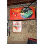 A BOXED VINTAGE CHAD VALLEY ESCALADO HORSE RACING GAME TOGETHER A SMALL MONOPOLY SET