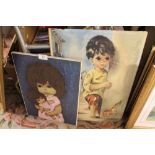 TWO RETRO FIGURATIVE PORTRAIT PRINTS TO INCLUDE PETRA BY BLACKY (2)