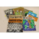 A COLLECTION OF VINTAGE FOOTBALL PROGRAMMES ETC