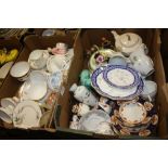 TWO TRAYS OF ASSORTED CHINA AND CERAMICS TO INCLUDE AYNSLEY, GOEBEL FIGURES ETC..
