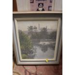 A FRAMED OIL ON CANVAS LAID ON BOARD DEPICTING A BOAT UPON A RIVER SIGNED IAN CRYER LOWER RIGHT