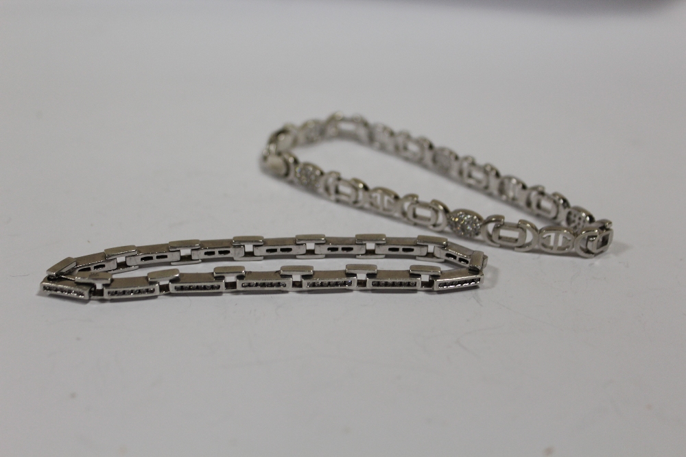 TWO STERLING SILVER DESIGNER STYLE BRACELETS, APPROX WEIGHT 29.7G