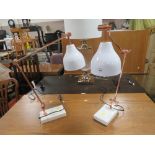A PAIR OF MODERN WHITE & GOLD ANGLE POISE LAMPS (2)