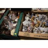 THREE BOXES OF ASSORTED CERAMIC FIGURES, DOLLS ETC.