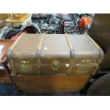 A VINTAGE BANDED PACKING CASE