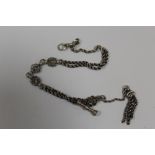 A VICTORIAN ALBERTINA POCKET WATCH CHAIN