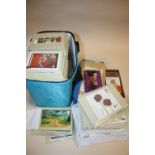 A LARGE QUANTITY OF STAMP POSTCARDS ETC