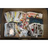 A SUITCASE OF CIGARETTE CARDS AND POSTCARDS ETC.