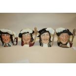 FOUR ROYAL DOULTON MUSKETEER CHARACTER JUGS, consisting of Aramis D6441, Athos D6439, Porthos