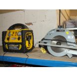 A 5-IN-1 POWER STATION , MAKITA SAW, CASED MAKITA DRILL AND A TRANSFORMER