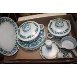 A TRAY OF MIDWINTER STONEHENGE DINNERWARE TO INCLUDE TUREENS