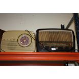 A VINTAGE BAKELITE PHILIPS RADIO, TOGETHER WITH A RETRO BUSH EXAMPLE (2)