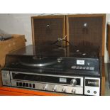 A SANYO TURNTABLE/CASSETTE PLAYER PLUS SPEAKERS - MODEL G2711-SUPER -2